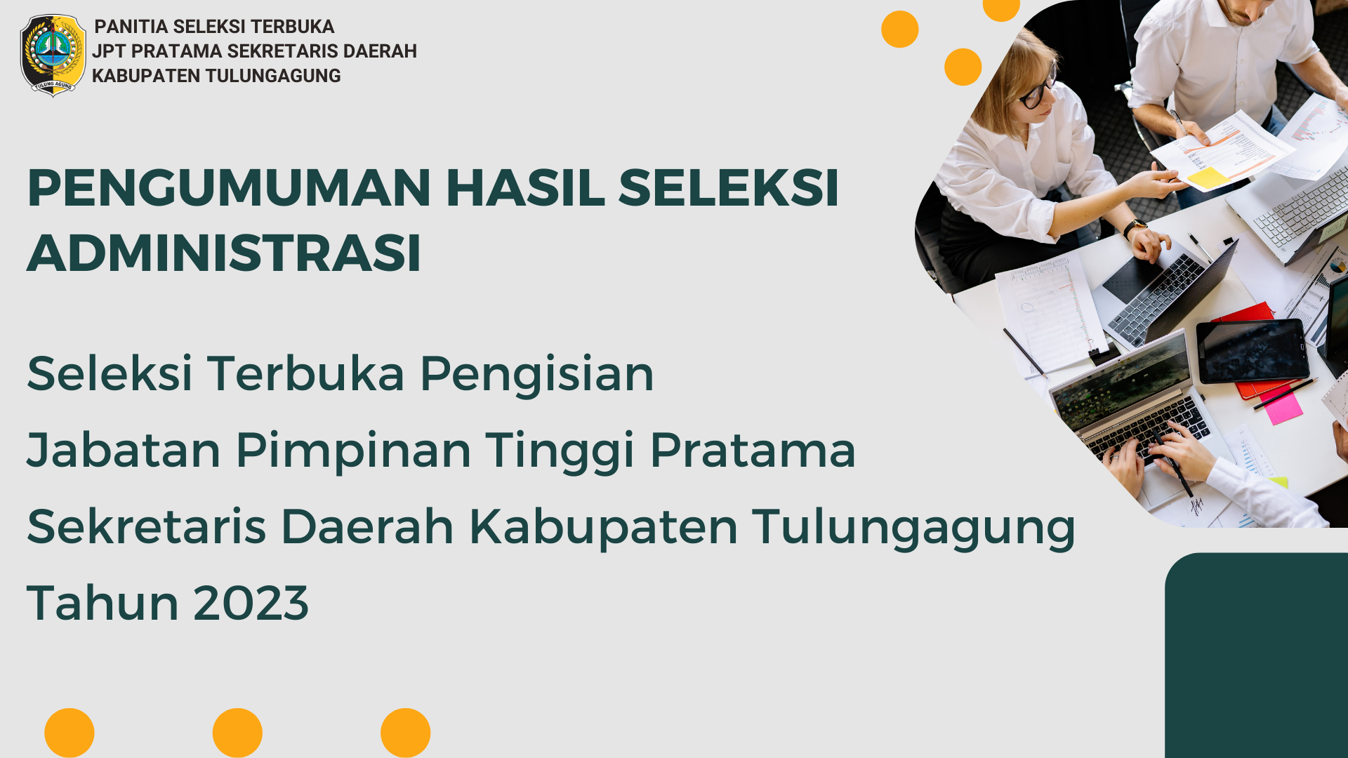 PENGUMUMAN HASIL ADMIN SELTER  SEKDA 2023